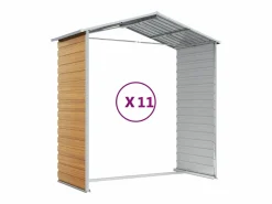 Clearance Tampa Caseta de jardín acero galvanizado marrón claro 191x980x198 cm Caseta De Jardín