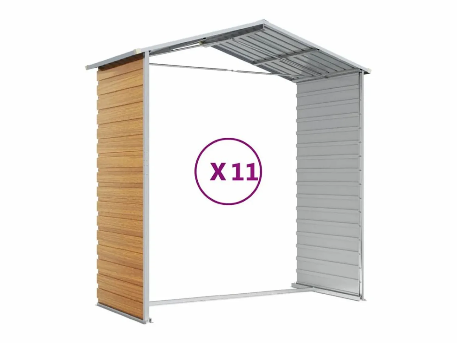 Clearance Tampa Caseta de jardín acero galvanizado marrón claro 191x980x198 cm Caseta De Jardín
