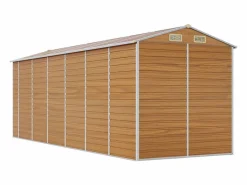 Best Garden Furniture Tampa Caseta de jardín acero galvanizado marrón claro 191x555x198 cm Marru00f3n