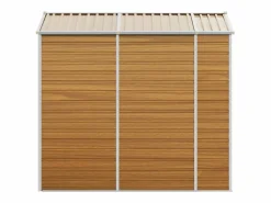 New Tampa Caseta de jardín acero galvanizado marrón claro 191x215x198 cm Caseta De Jardín