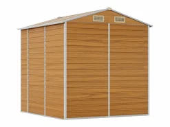 New Tampa Caseta de jardín acero galvanizado marrón claro 191x215x198 cm Caseta De Jardín