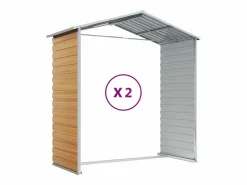 New Tampa Caseta de jardín acero galvanizado marrón claro 191x215x198 cm Caseta De Jardín