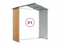 Clearance Tampa Caseta de jardín acero galvanizado marrón claro 191x470x198 cm Caseta De Jardín