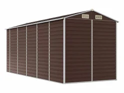Discount Garden Furniture Tampa Cobertizo de jardín acero galvanizado marrón 191x470x198 cm Marru00f3n