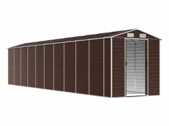 Garden Furniture Tampa Cobertizo de jardín acero galvanizado marrón 191x895x198 cm