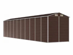 Garden Furniture Tampa Cobertizo de jardín acero galvanizado marrón 191x895x198 cm