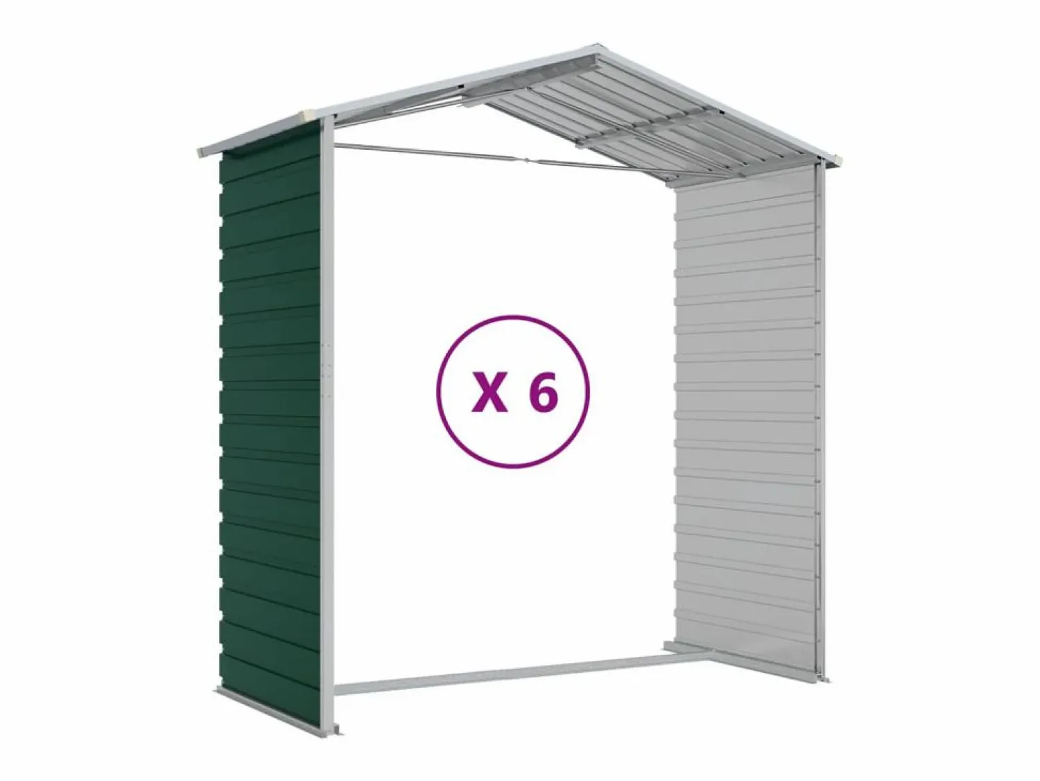 Hot Tampa Cobertizo de jardín acero galvanizado 191x555x198 cm Caseta De Jardín