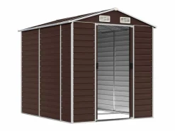 Discount Tampa Cobertizo de jardín acero galvanizado marrón 191x215x198 cm Caseta De Jardín