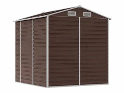 Discount Tampa Cobertizo de jardín acero galvanizado marrón 191x215x198 cm Caseta De Jardín