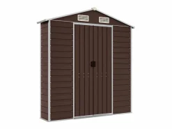Discount Tampa Cobertizo de jardín acero galvanizado marrón 191x215x198 cm Caseta De Jardín