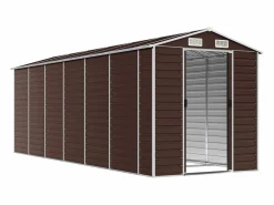 Online Tampa Cobertizo de jardín acero galvanizado marrón 191x555x198 cm Caseta De Jardín
