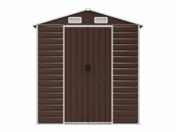 Online Tampa Cobertizo de jardín acero galvanizado marrón 191x555x198 cm Caseta De Jardín