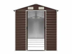 Online Tampa Cobertizo de jardín acero galvanizado marrón 191x555x198 cm Caseta De Jardín