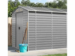 New Tampa Cobertizo de jardín acero galvanizado claro 191x725x198 cm Caseta De Jardín
