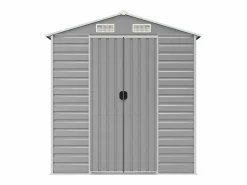 New Tampa Cobertizo de jardín acero galvanizado claro 191x725x198 cm Caseta De Jardín