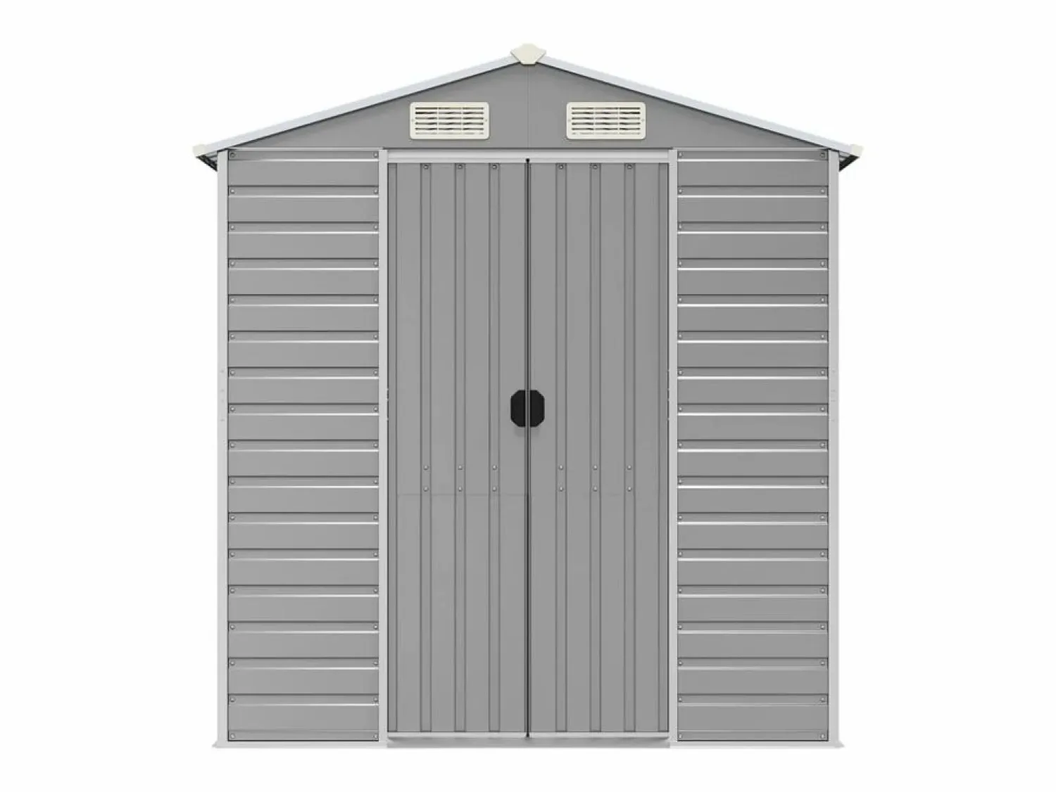 New Tampa Cobertizo de jardín acero galvanizado claro 191x725x198 cm Caseta De Jardín