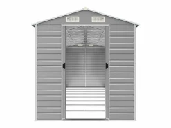 New Tampa Cobertizo de jardín acero galvanizado claro 191x725x198 cm Caseta De Jardín