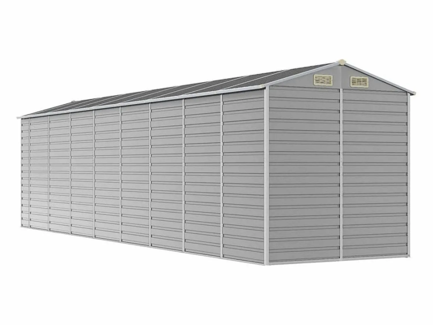 New Tampa Cobertizo de jardín acero galvanizado claro 191x725x198 cm Caseta De Jardín