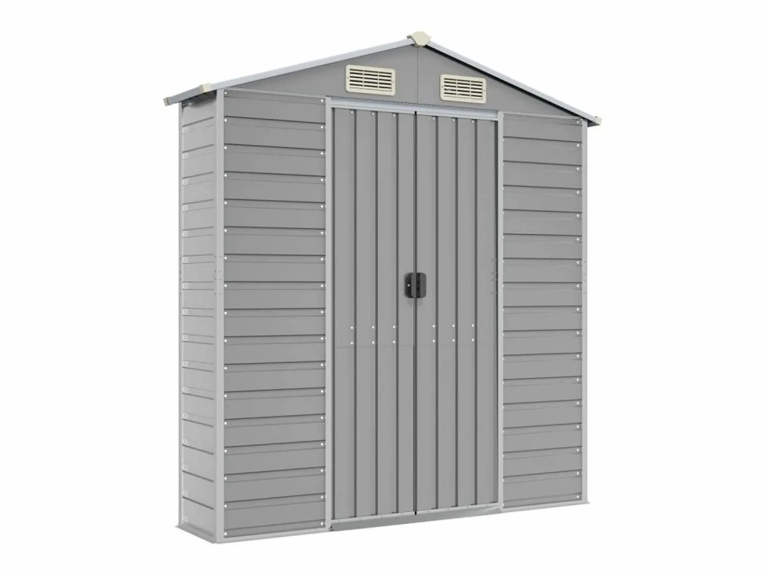 New Tampa Cobertizo de jardín acero galvanizado claro 191x725x198 cm Caseta De Jardín