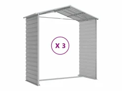 Outlet Tampa Cobertizo de jardín acero galvanizado claro 191x300x198 cm Caseta De Jardín