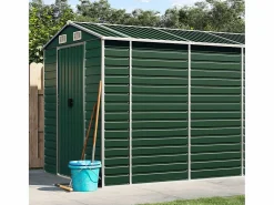 Hot Tampa Cobertizo de jardín acero galvanizado 191x725x198 cm Caseta De Jardín
