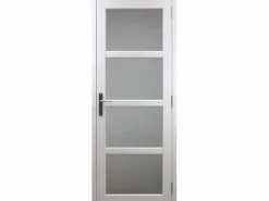 New Tana Glass Door Block Blanco H204 x L73 Empujando la mesa del lado derecho Puerta Con Marco