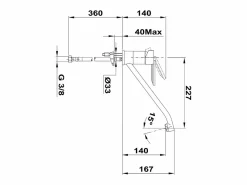 Essebagno Tango Plus grifo mezclador para fregadero acabado acero inoxidable