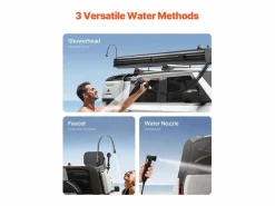 Sale Tanque de Agua de Techo SucceBuy de 26.5L, Tanque de Aluminio de Alta Capacidad con Puerto de Presurización, 2 Paneles Antisalpicaduras y Ranura en T Recuperador De Agua