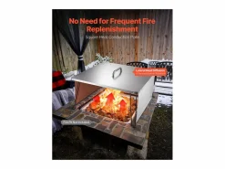 Online Tapa de Brasero SucceBuy de Acero Inoxidable, 64.5 x 64.5 x 37 cm, Deflector de Calor Exterior para Fogatas, Camping y Calefacción de Madera Materiales Y Utensilios De Cocina