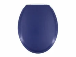 Hot Tapa de WC Dolce de madera moldeada marino con bisagras robustas de acero inoxidable, diseño mate y dimensiones 47x38 cm Tapa De Inodoro