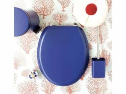 Hot Tapa de WC Dolce de madera moldeada marino con bisagras robustas de acero inoxidable, diseño mate y dimensiones 47x38 cm Tapa De Inodoro