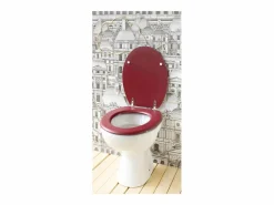 Clearance Tapa WC Dolce Cardinal de Madera Moldeada Rojo con Bisagras de Acero Inoxidable y Acabado Mate Terracota