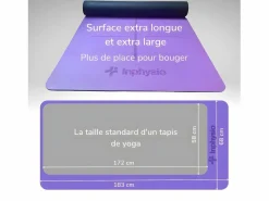 Inphysio Tapete de yoga antideslizante - 183 x 68 x 0.42 – AdhérenceMAX