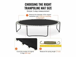 Sale Tapiz de Reemplazo para Trampolín SucceBuy, Marco de 457 cm, 96 Aros en V, Resorte de 18 cm Negro