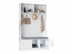 Clearance Taquilla - 120 x 40 x 191 cm - con banco zapatero + armario + 6 ganchos triples - aglomerado - Armario De Entrada