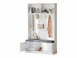 Clearance Taquilla - 120 x 40 x 191 cm - con banco zapatero + armario + 6 ganchos triples - aglomerado - Armario De Entrada