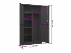 New Taquilla Antracita 90x40x180 cm Acero Marru00f3n