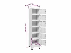 Clearance vidaxl Taquilla de acero claro 38x40x180 cm Gris