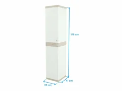 Taquilla Titanium Exterior 1 Puerta 2 Baldas Perchero 35x176x41 cm
