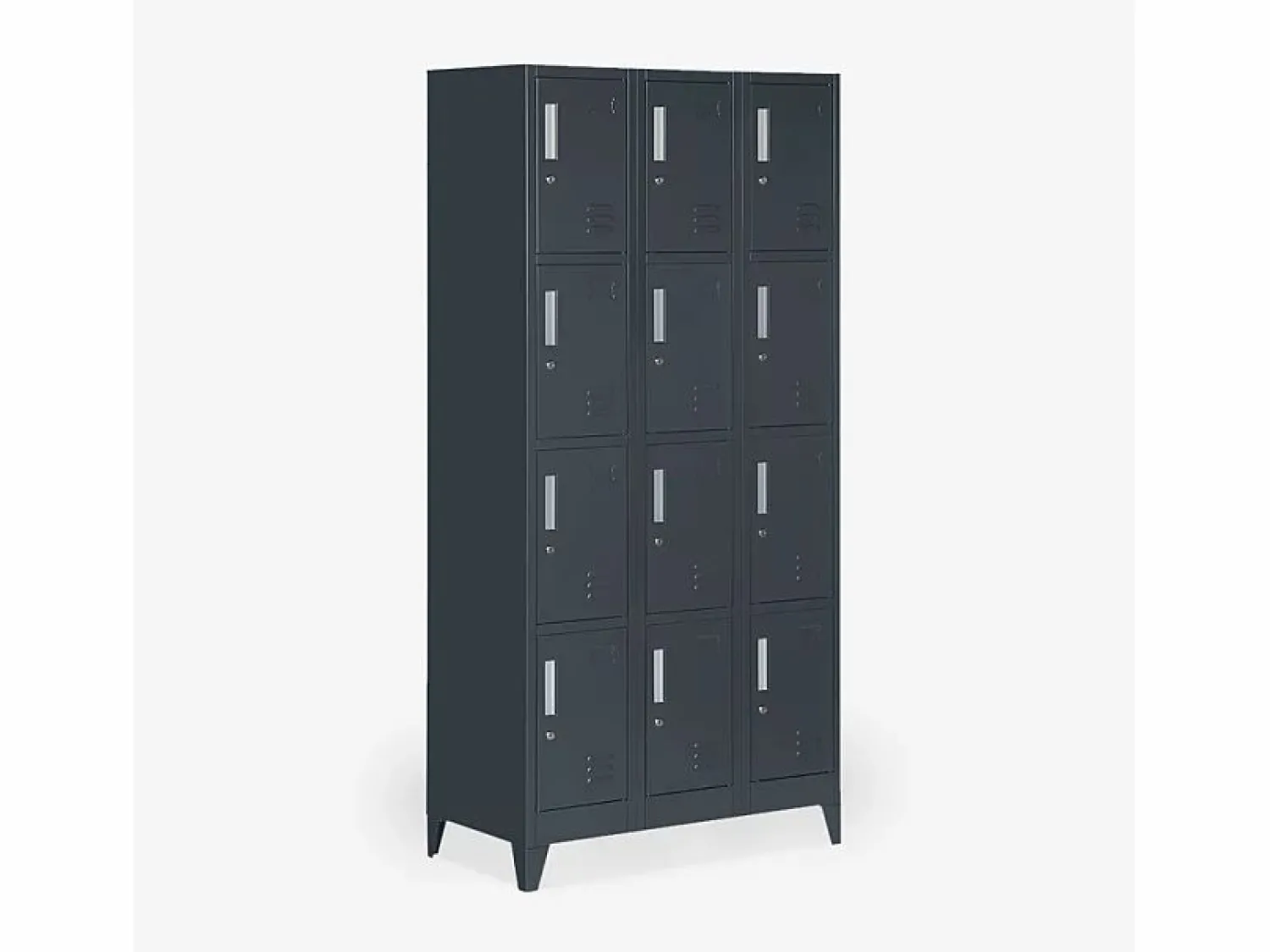 Taquillas con 12 compartimentos metálicos 90x45 H190 para vestuario con cerradura Krakatoa