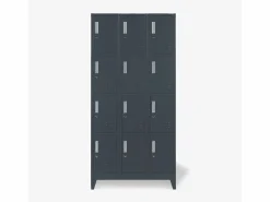 Taquillas con 12 compartimentos metálicos 90x45 H190 para vestuario con cerradura Krakatoa