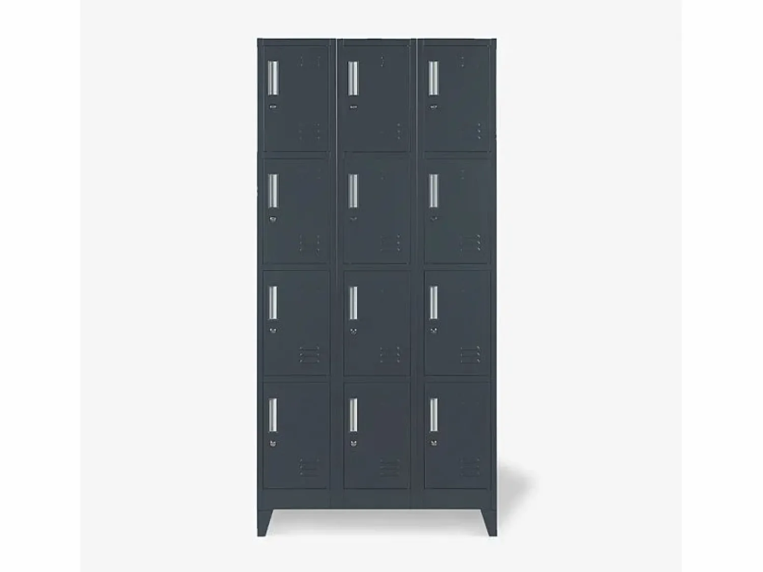 Taquillas con 12 compartimentos metálicos 90x45 H190 para vestuario con cerradura Krakatoa