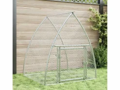 Online Garden Furniture Taylor Ann Conejera acero galvanizado 100x105x120 cm Plateado
