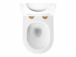 Rea Taza De Inodoro Carlo Mini Tornado Nfq White Gold