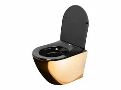 Rea Taza De Inodoro Carlo Mini Rimless Duropla/Flat/Zm Gold