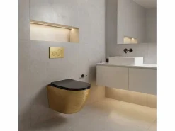 Rea Taza De Inodoro Wc Carlo Mini Tornado Black/Brushed Gold