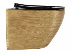 Rea Taza De Inodoro Wc Carlo Mini Tornado Black/Brushed Gold
