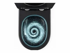 Rea Taza De Inodoro Wc Carlo Mini Tornado Black/Brushed Gold