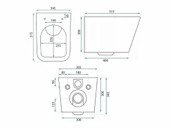 Rea Taza De Inodoro Wc Julio Rimless Duroplast/Flat/Zm Matt Black