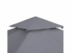 Techo de repuesto para pabellón metálico de 3x3m, poliéster, impermeable, oscuro (300x300x18 cm)